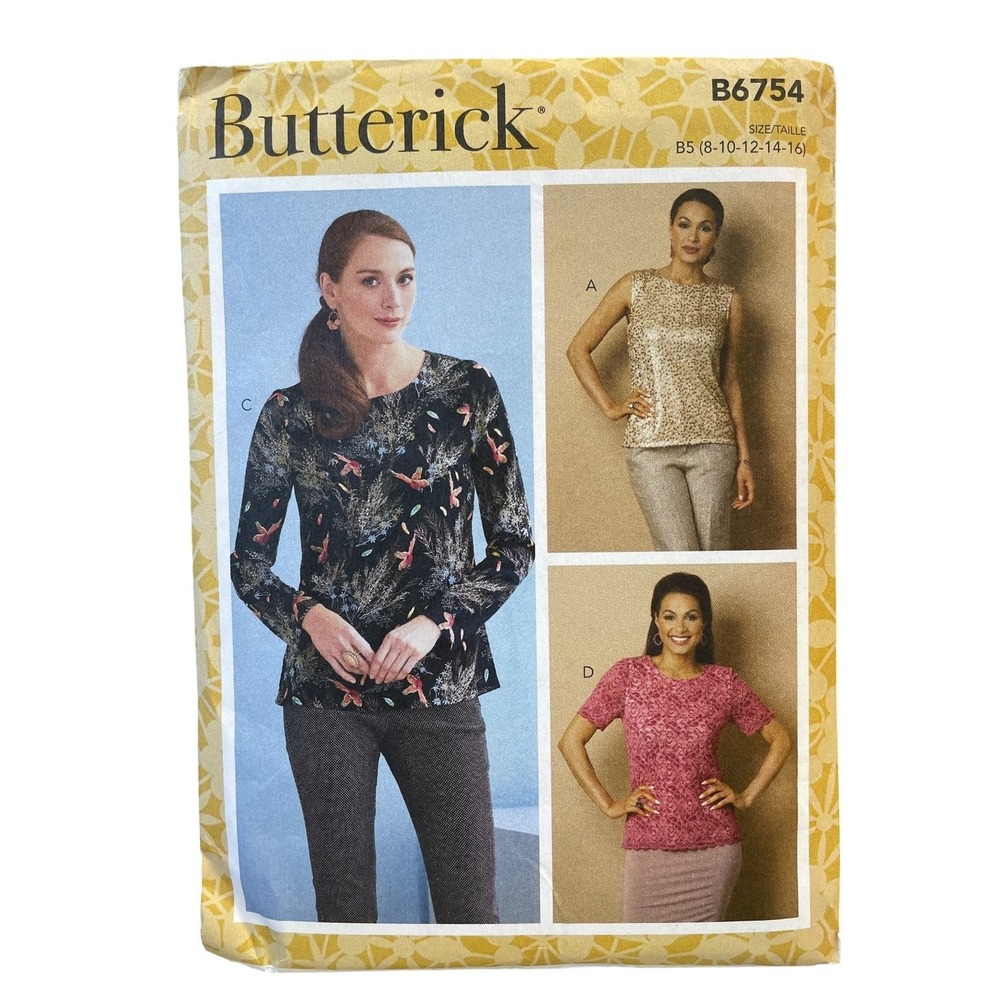 Butterick B6754 Misses Top Sewing Pattern Sizes 8-16 Very Easy